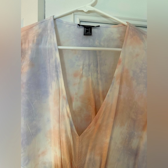 Women’s Tie Dye Crop V-Neck Top Blouse-SIZE SMALL-**LIKE NEW** - Picture 5 of 6